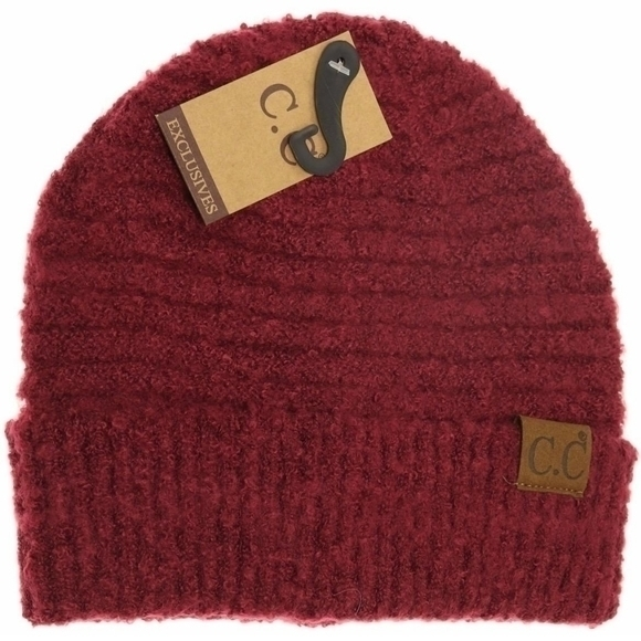 C.C Accessories - CC Exclusive Burgundy Beanie Hat New With‎ Tags